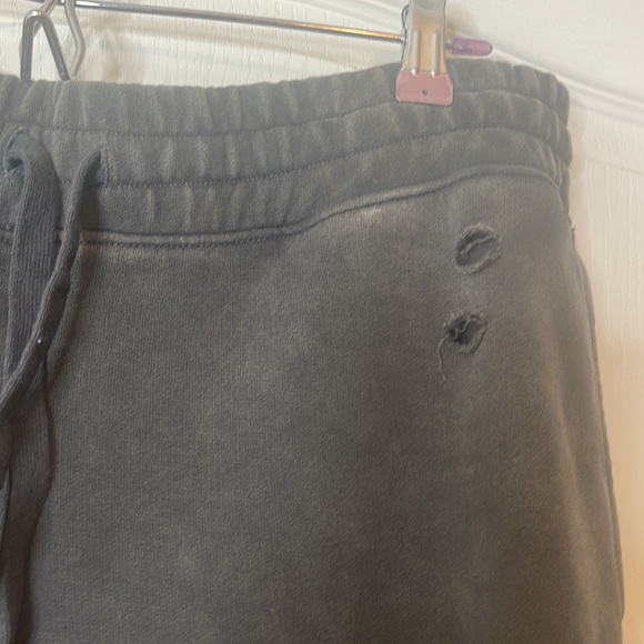 Aerie Wide Leg Fleece Skater Sweatpants Distressed Washed Black Medium - Picture 6 of 16